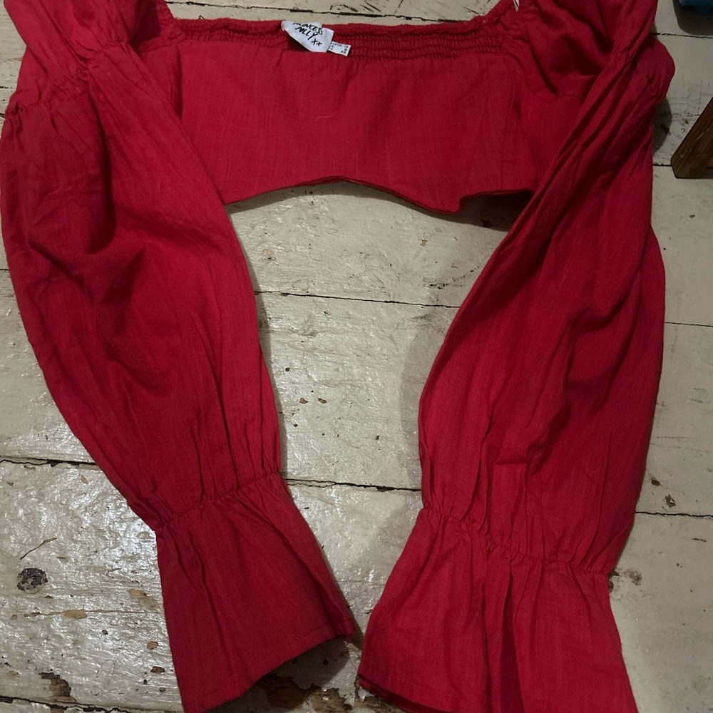Princess Polly Scarlet Long Sleeve Crop Top